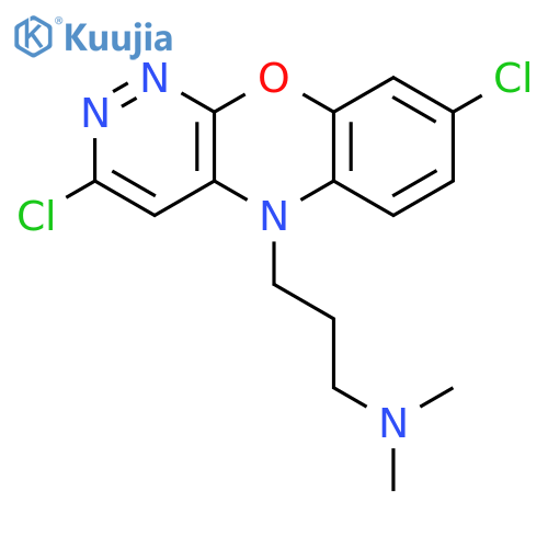 3-(3,8-dichloro-5H-pyridazino[3,4-b][1,4]benzoxazin-5-yl)-N,N-dimethylpropan-1-amine structure