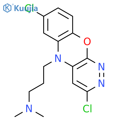 3-(3,7-dichloro-5H-pyridazino[3,4-b][1,4]benzoxazin-5-yl)-N,N-dimethylpropan-1-amine structure