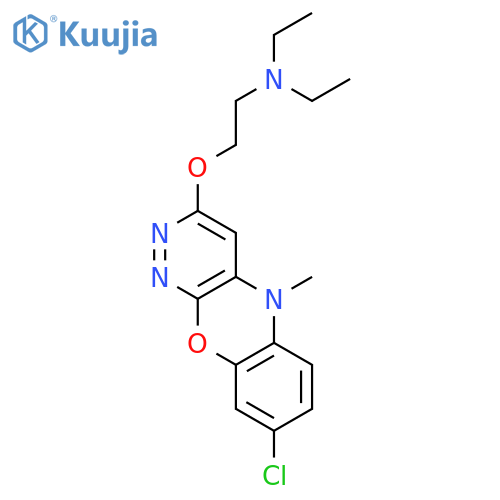 2-[(8-chloro-5-methyl-5H-pyridazino[3,4-b][1,4]benzoxazin-3-yl)oxy]-N,N-diethylethanamine structure