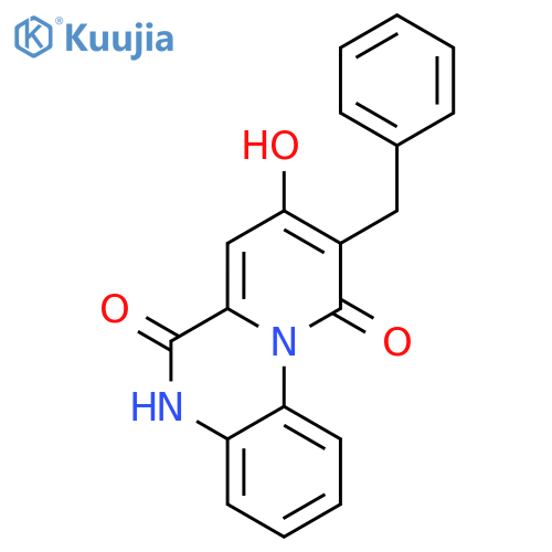 5H-Pyrido[1,2-a]quinoxaline-6,10-dione, 8-hydroxy-9-(phenylmethyl)- structure