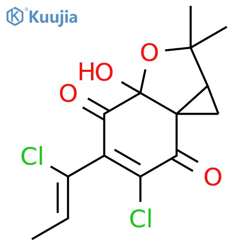 (1aR,3aS,7aR)-6-chloro-5-[(1Z)-1-chloroprop-1-en-1-yl]-3a-hydroxy-2,2-dimethyl-1a,2-dihydro-1H,3aH-cyclopropa[c][1]benzofuran-4,7-dione structure