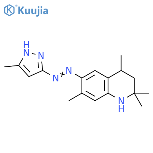 Quinoline,1,2,3,4-tetrahydro-2,2,4,7-tetramethyl-6-[(5-methyl-1H-pyrazol-3-yl)azo]- structure