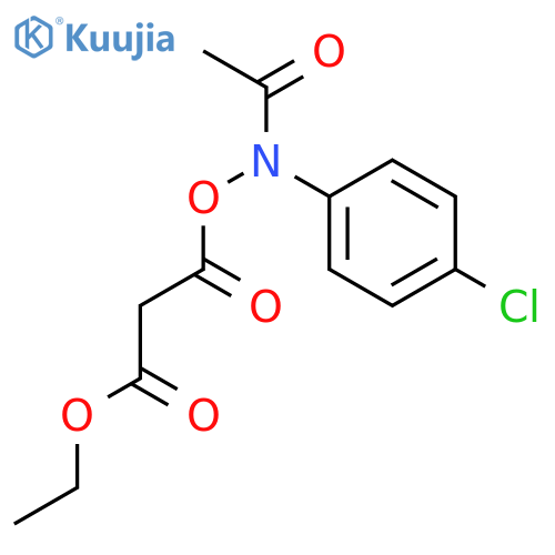 Propanoic acid, 3-[[acetyl(4-chlorophenyl)amino]oxy]-3-oxo-, ethyl ester structure