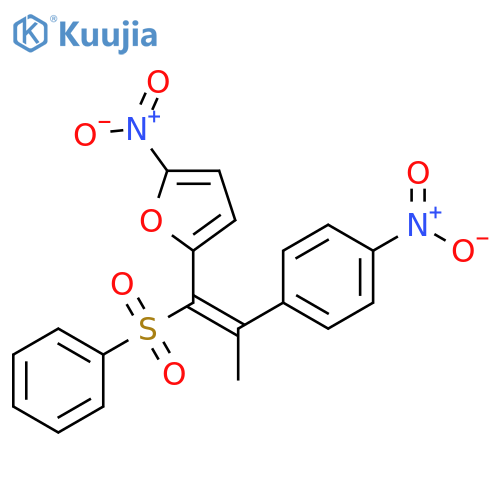 Furan, 2-nitro-5-[2-(4-nitrophenyl)-1-(phenylsulfonyl)-1-propenyl]-, (E)- structure
