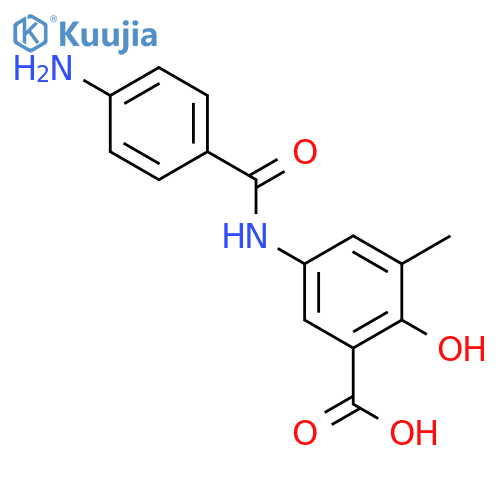 5-[(4-aminobenzoyl)amino]-2-hydroxy-3-methylbenzoic acid structure