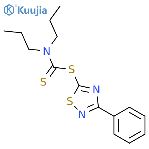 Carbamodithioic acid, dipropyl-, 3-phenyl-1,2,4-thiadiazol-5-yl ester structure