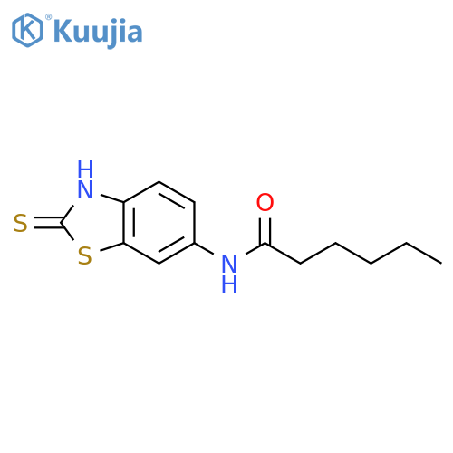 Hexanamide, N-(2,3-dihydro-2-thioxo-6-benzothiazolyl)- structure