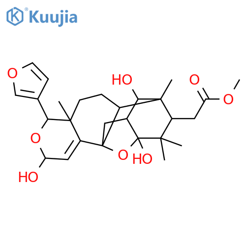 4H-10,12a-Epoxy-7,11-methano-2H-cycloocta[f][2]benzopyran-8-acetic acid, 4-(3-furanyl)-4a,5,6,6a,7,8,9,10,11,12-decahydro-2,10,14-trihydroxy-4a,7,9,9-tetramethyl-, methyl ester (9CI) structure