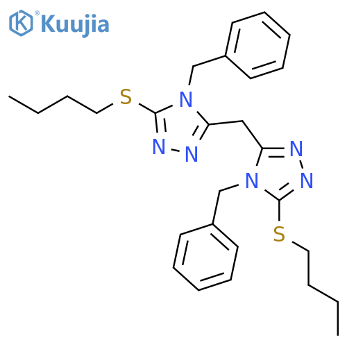 4H-1,2,4-Triazole, 3,3'-methylenebis[5-(butylthio)-4-(phenylmethyl)- structure
