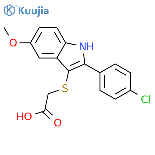 Acetic acid, [[2-(4-chlorophenyl)-5-methoxy-1H-indol-3-yl]thio]- structure