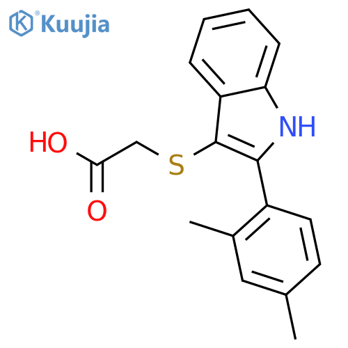 Acetic acid, [[2-(2,4-dimethylphenyl)-1H-indol-3-yl]thio]- structure