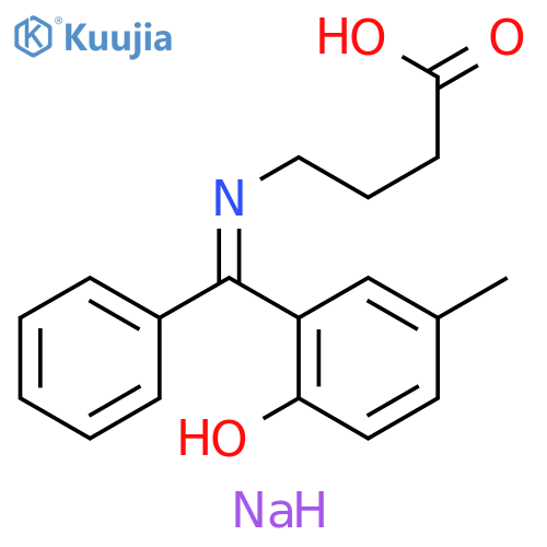Butanoic acid, 4-[[(2-hydroxy-5-methylphenyl)phenylmethylene]amino]-,monosodium salt structure