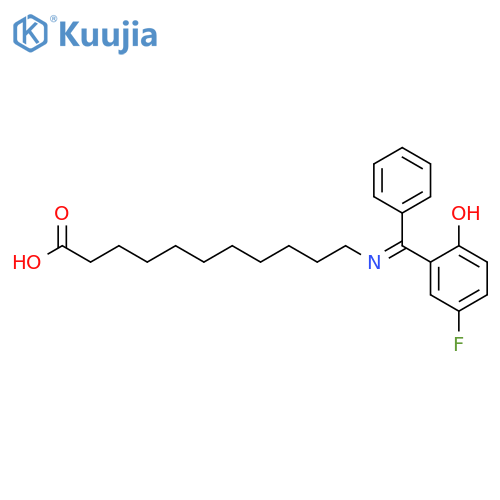 Undecanoic acid,11-[[(5-fluoro-2-hydroxyphenyl)phenylmethylene]amino]- structure