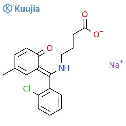 sodium 4-{[(Z)-(2-chlorophenyl)(3-methyl-6-oxocyclohexa-2,4-dien-1-ylidene)methyl]amino}butanoate structure