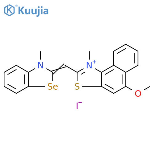 Naphtho[1,2-d]thiazolium, 5-methoxy-1-methyl-2-[(3-methyl-2(3H)-benzoselenazolylidene)methyl]-, iodide (9CI) structure