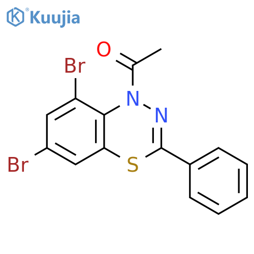 1H-4,1,2-Benzothiadiazine, 1-acetyl-6,8-dibromo-3-phenyl- structure