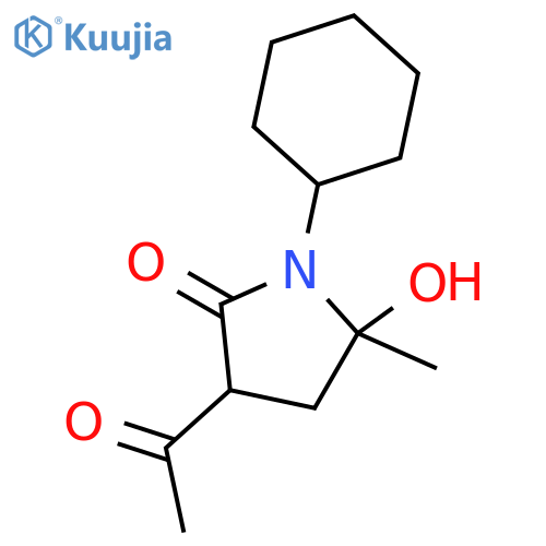 2-Pyrrolidinone, 3-acetyl-1-cyclohexyl-5-hydroxy-5-methyl- structure