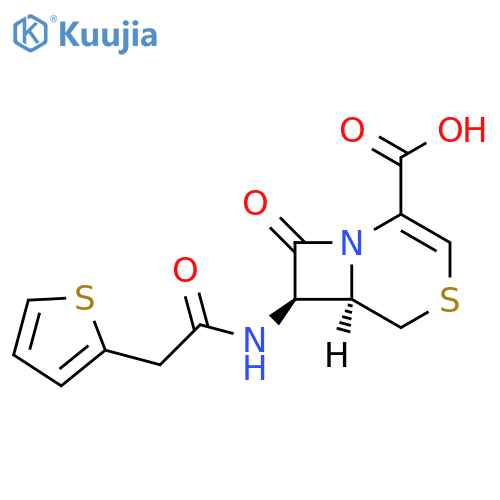 4-Thia-1-azabicyclo[4.2.0]oct-2-ene-2-carboxylic acid, 8-oxo-7-[(2-thienylacetyl)amino]-, trans- (9CI) structure