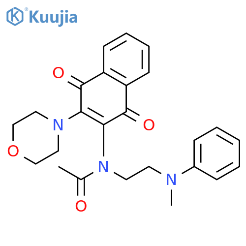 Acetamide,N-[1,4-dihydro-3-(4-morpholinyl)-1,4-dioxo-2-naphthalenyl]-N-[2-(methylphenylamino)ethyl]- structure