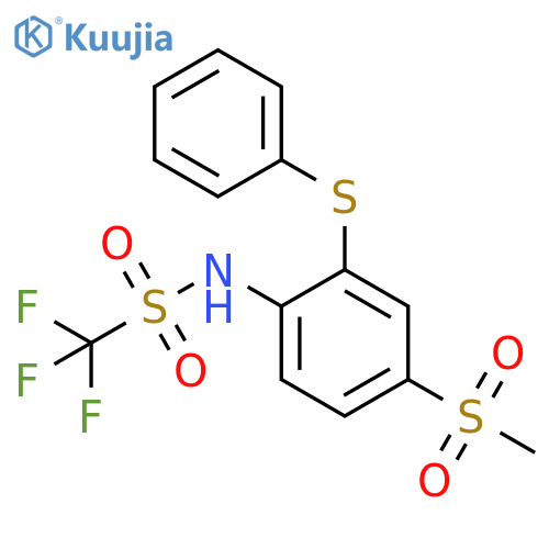 Methanesulfonamide,1,1,1-trifluoro-N-[4-(methylsulfonyl)-2-(phenylthio)phenyl]- structure