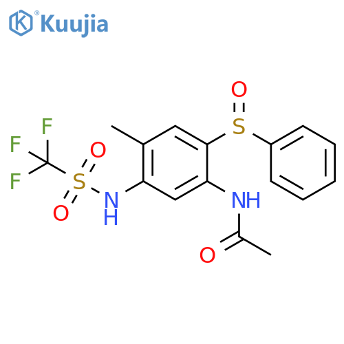 Acetamide,N-[4-methyl-2-(phenylsulfinyl)-5-[[(trifluoromethyl)sulfonyl]amino]phenyl]- structure