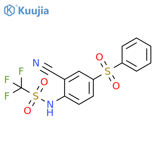 Methanesulfonamide,N-[2-cyano-4-(phenylsulfonyl)phenyl]-1,1,1-trifluoro- structure
