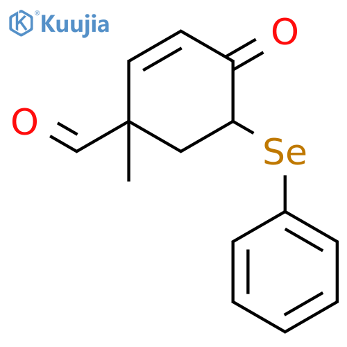 2-Cyclohexene-1-carboxaldehyde, 1-methyl-4-oxo-5-(phenylseleno)- structure