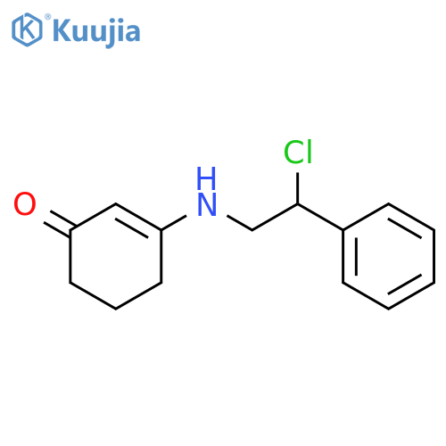 2-Cyclohexen-1-one, 3-[(2-chloro-2-phenylethyl)amino]- structure