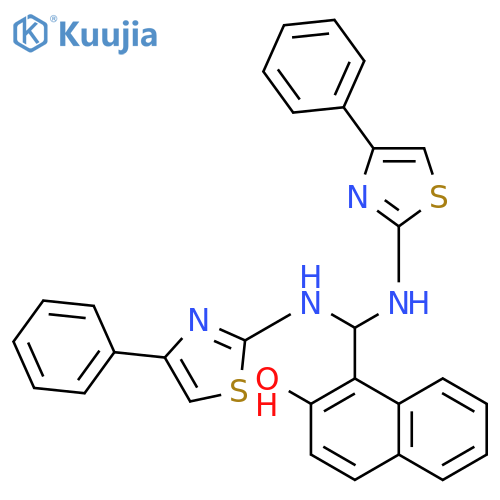 2-Naphthalenol, 1-[bis[(4-phenyl-2-thiazolyl)amino]methyl]- structure