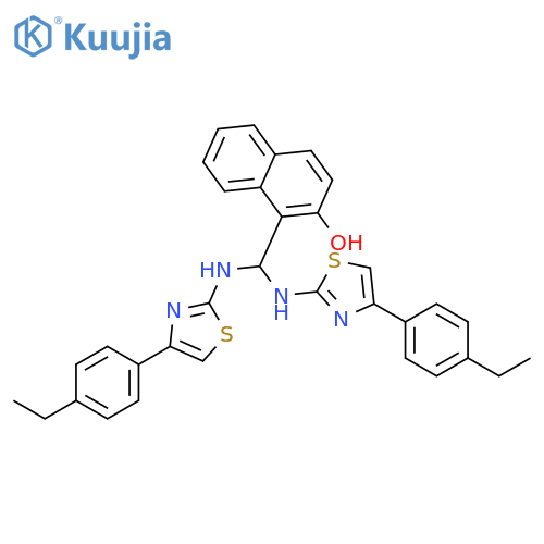 2-Naphthalenol, 1-[bis[[4-(4-ethylphenyl)-2-thiazolyl]amino]methyl]- structure