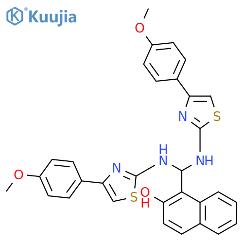 2-Naphthalenol, 1-[bis[[4-(4-methoxyphenyl)-2-thiazolyl]amino]methyl]- structure
