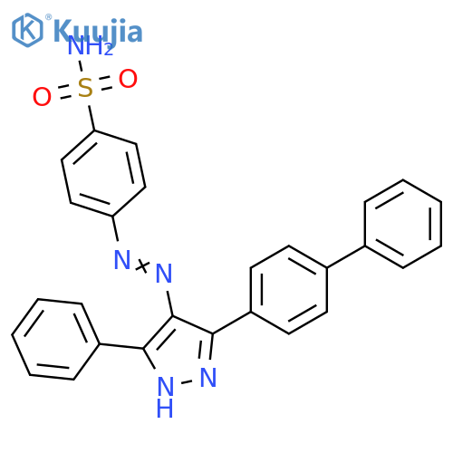 Benzenesulfonamide,4-[(3-[1,1'-biphenyl]-4-yl-5-phenyl-1H-pyrazol-4-yl)azo]- structure