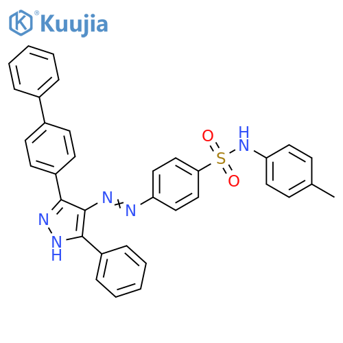 Benzenesulfonamide,4-[(3-[1,1'-biphenyl]-4-yl-5-phenyl-1H-pyrazol-4-yl)azo]-N-(4-methylphenyl)- structure