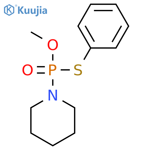 Phosphonothioic acid, 1-piperidinyl-, O-methyl S-phenyl ester structure