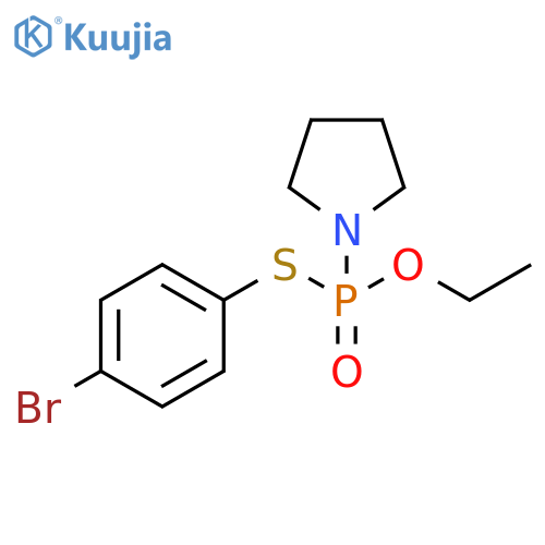 Phosphonothioic acid, 1-pyrrolidinyl-, S-(4-bromophenyl) O-ethyl ester structure