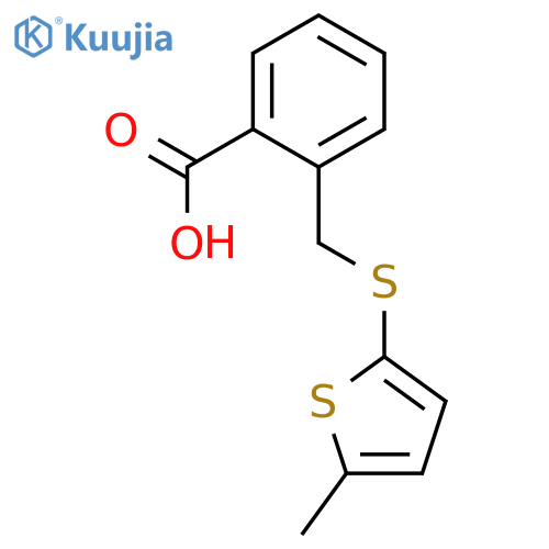 Benzoic acid, 2-[[(5-methyl-2-thienyl)thio]methyl]- structure