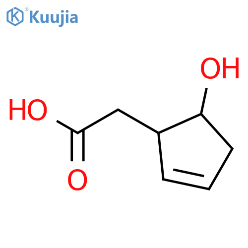 2-Cyclopentene-1-acetic acid, 5-hydroxy-, cis- structure
