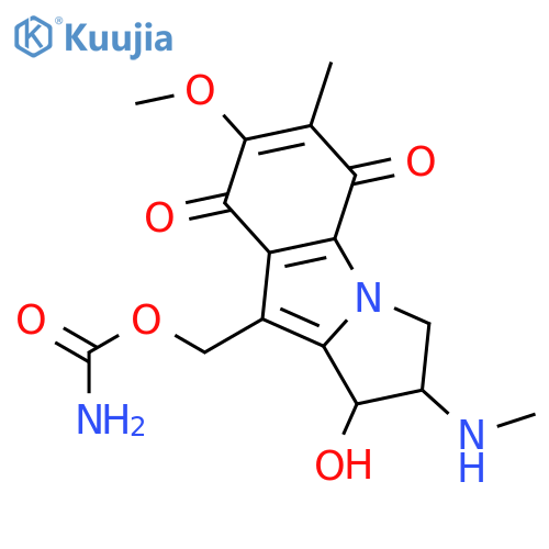 [(1R,2R)-1-hydroxy-7-methoxy-6-methyl-2-(methylamino)-5,8-dioxo-2,3,5,8-tetrahydro-1H-pyrrolo[1,2-a]indol-9-yl]methyl carbamate structure