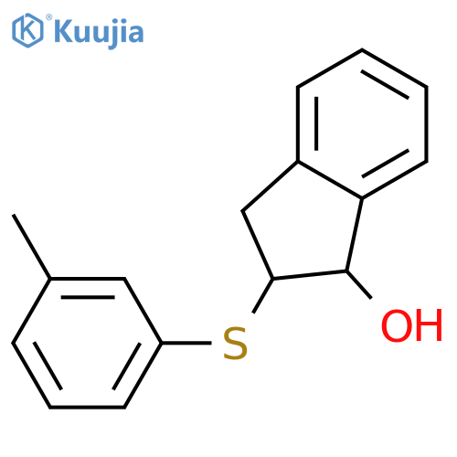 1H-Inden-1-ol, 2,3-dihydro-2-[(3-methylphenyl)thio]-, cis- structure