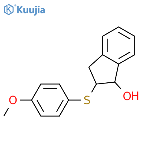 1H-Inden-1-ol, 2,3-dihydro-2-[(4-methoxyphenyl)thio]-, trans- structure