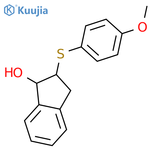 1H-Inden-1-ol, 2,3-dihydro-2-[(4-methoxyphenyl)thio]-, cis- structure