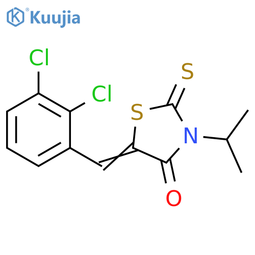 (5Z)-5-(2,3-dichlorophenyl)methylidene-3-(propan-2-yl)-2-sulfanylidene-1,3-thiazolidin-4-one structure