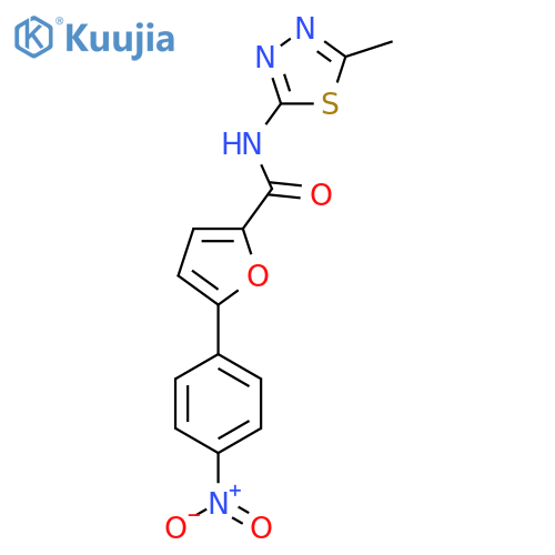 N-(5-methyl-1,3,4-thiadiazol-2-yl)-5-(4-nitrophenyl)furan-2-carboxamide structure