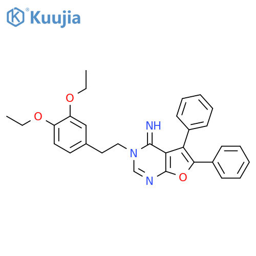 3-(3,4-diethoxyphenethyl)-5,6-diphenylfuro[2,3-d]pyrimidin-4(3H)-imine structure