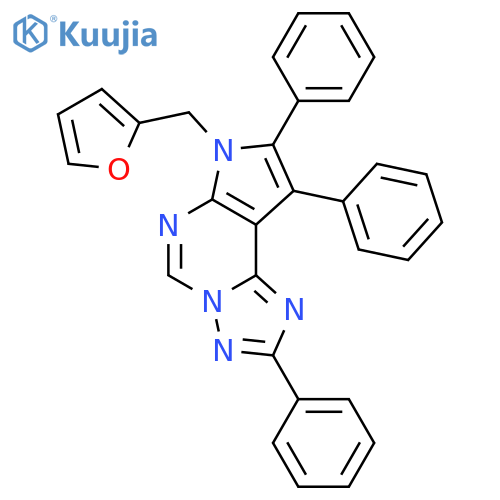 6-Furan-2-ylmethyl-2,7,8-triphenyl-6H-1,3,3a,5,6-pentaaza-as-indacene structure