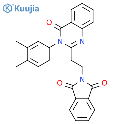 <br>2-(2-(3-(3,4-dimethylphenyl)-4-oxo-3,4-dihydroquinazolin-2-yl)ethyl)isoindo line-1,3-dione structure