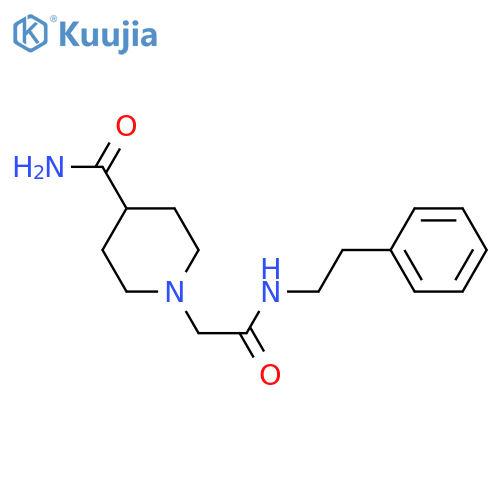 1-{[(2-phenylethyl)carbamoyl]methyl}piperidine-4-carboxamide structure