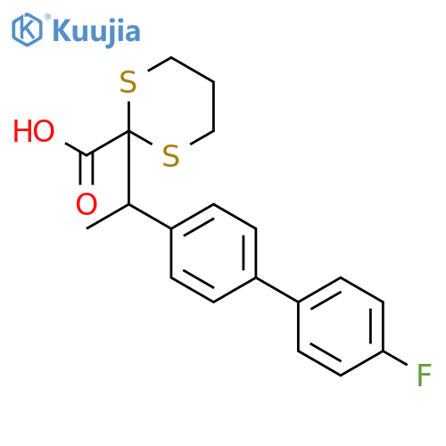 1,3-DITHIANE-2-CARBOXYLIC ACID, 2-[1-(4'-FLUORO[1,1'-BIPHENYL]-4-YL)ETHYL]- structure