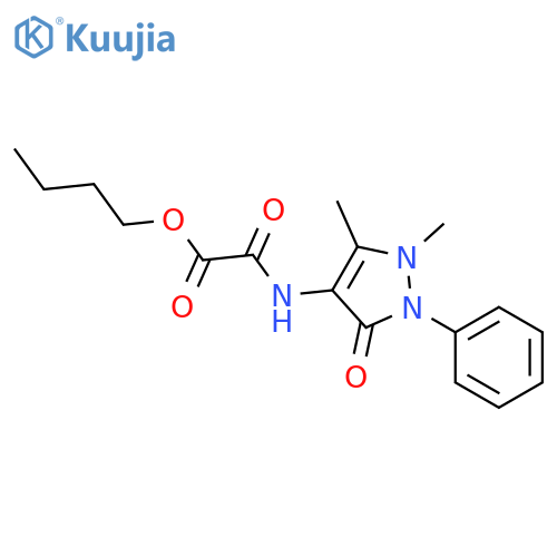 butyl [(1,5-dimethyl-3-oxo-2-phenyl-2,3-dihydro-1H-pyrazol-4-yl)amino](oxo)acetate structure