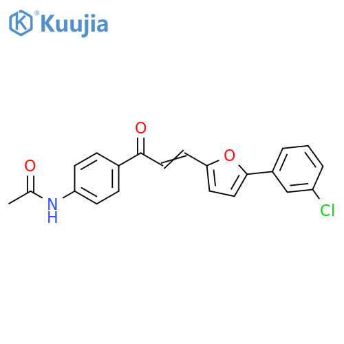 N-{4-(2E)-3-5-(3-chlorophenyl)furan-2-ylprop-2-enoylphenyl}acetamide structure